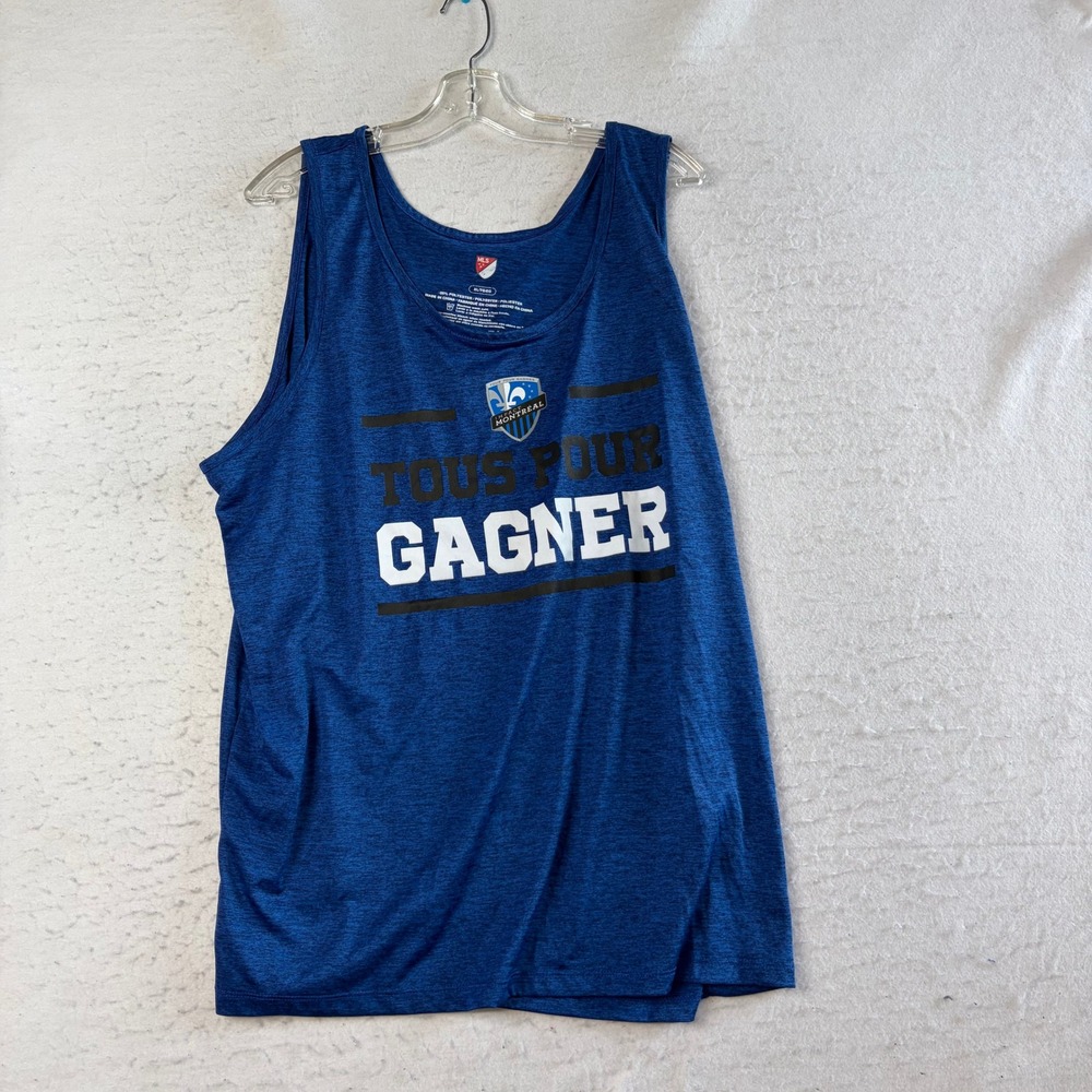 MLS‎ CF Montreal Tank Top Mens XL Blue Tous Pour Gagner Soccer Athletic